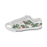 Bonsai red sun japanese pattern Men's Low Top Shoes White