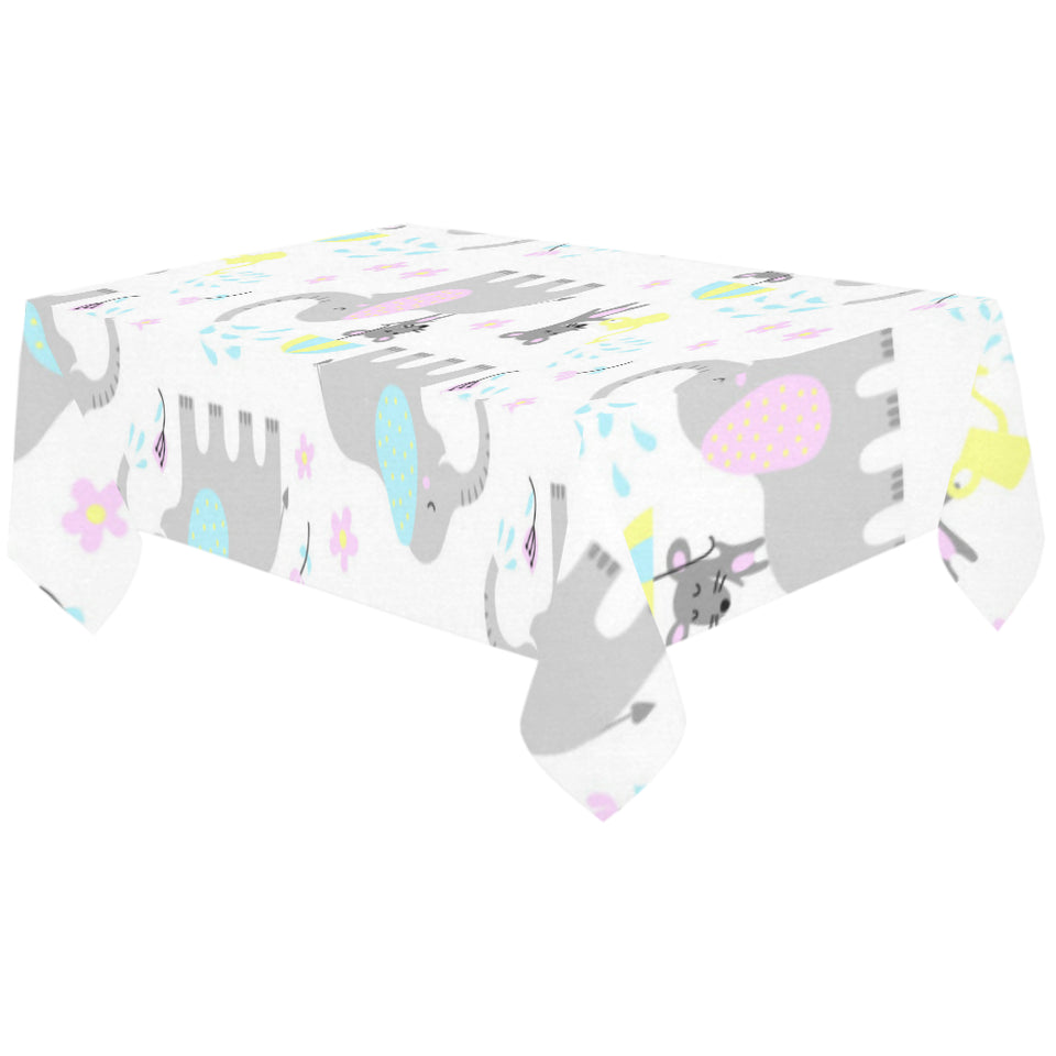 Cute elephant mouse pattern Tablecloth