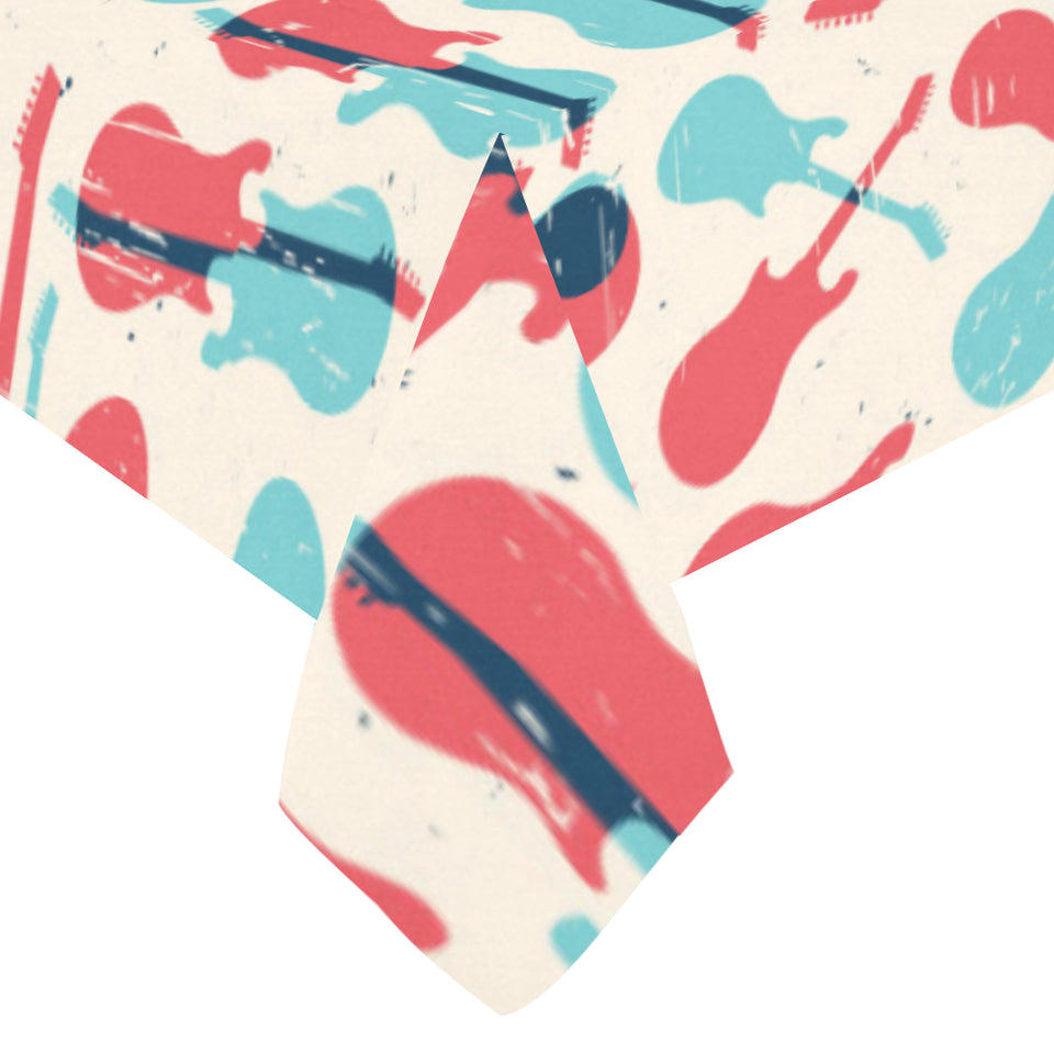 Red Blue guitar pattern Tablecloth