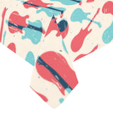 Red Blue guitar pattern Tablecloth