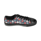 dragon fruits dark blue background Men's Low Top Canvas Shoes Black