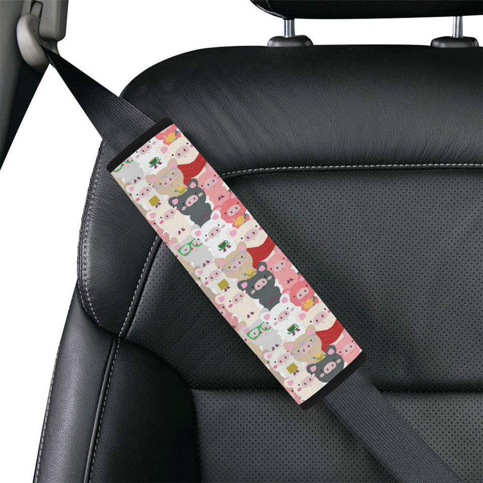 Pig Pattern Print Design 02 Car Seat Belt Cover