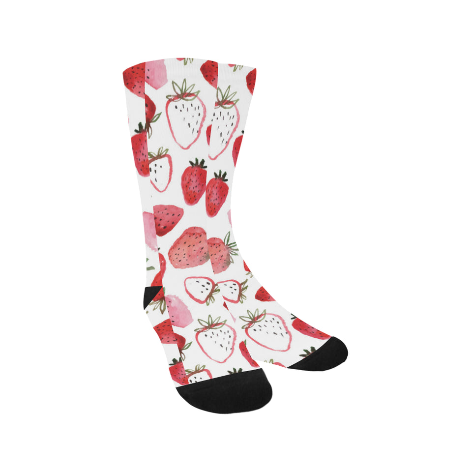 watercolor hand drawn beautiful strawberry pattern Crew Socks