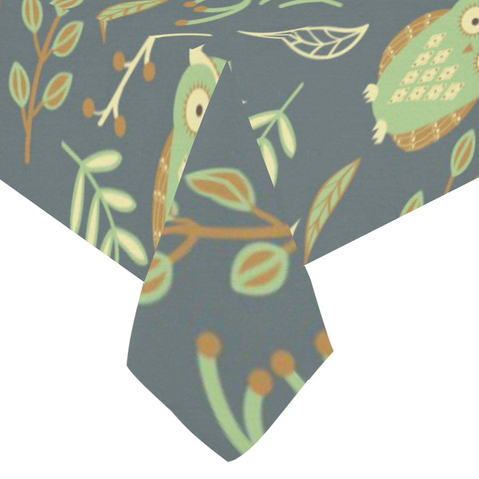 Cute owls leaves pattern Tablecloth