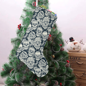Sugar skull black white pattern Christmas Stocking