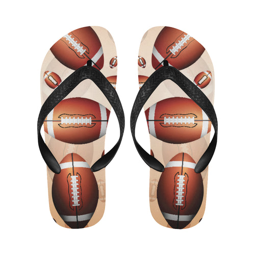 American football ball design pattern Unisex Flip Flops