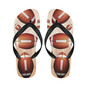 American football ball design pattern Unisex Flip Flops