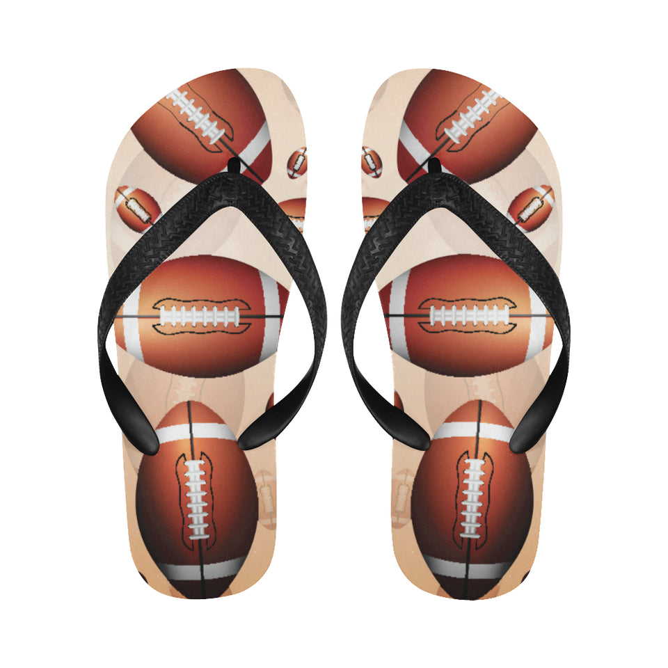 American football ball design pattern Unisex Flip Flops