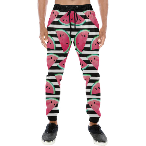 Watercolor paint textured watermelon pieces Unisex Casual Sweatpants