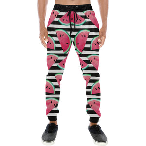 Watercolor paint textured watermelon pieces Unisex Casual Sweatpants