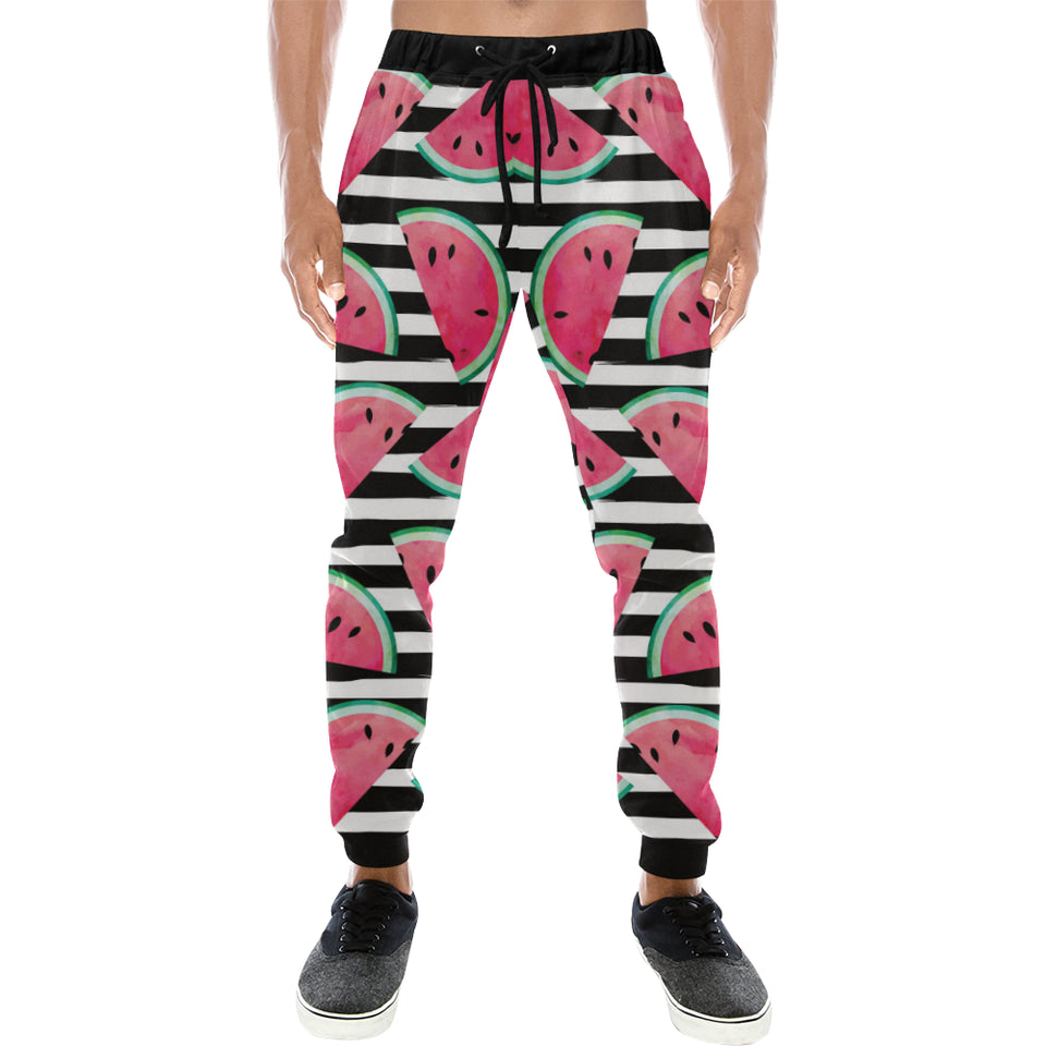 Watercolor paint textured watermelon pieces Unisex Casual Sweatpants
