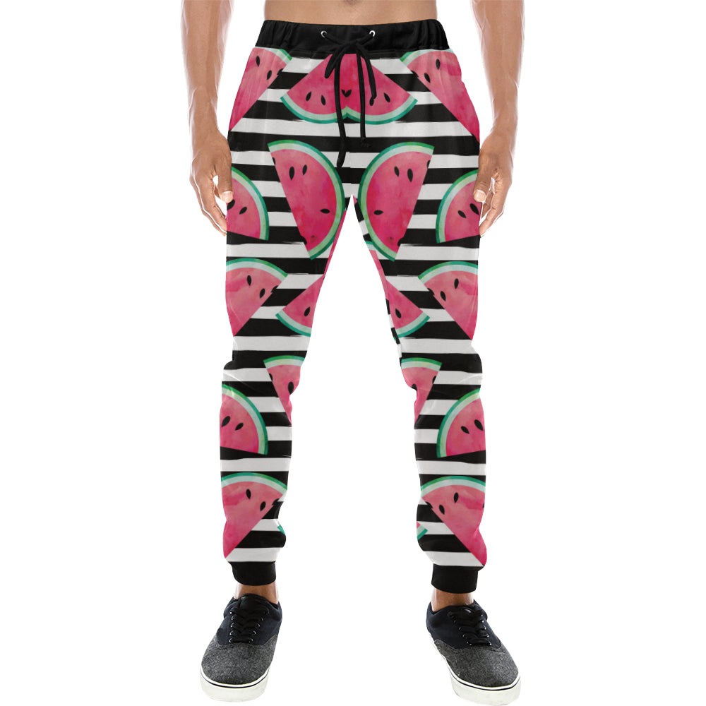 Watercolor paint textured watermelon pieces Unisex Casual Sweatpants