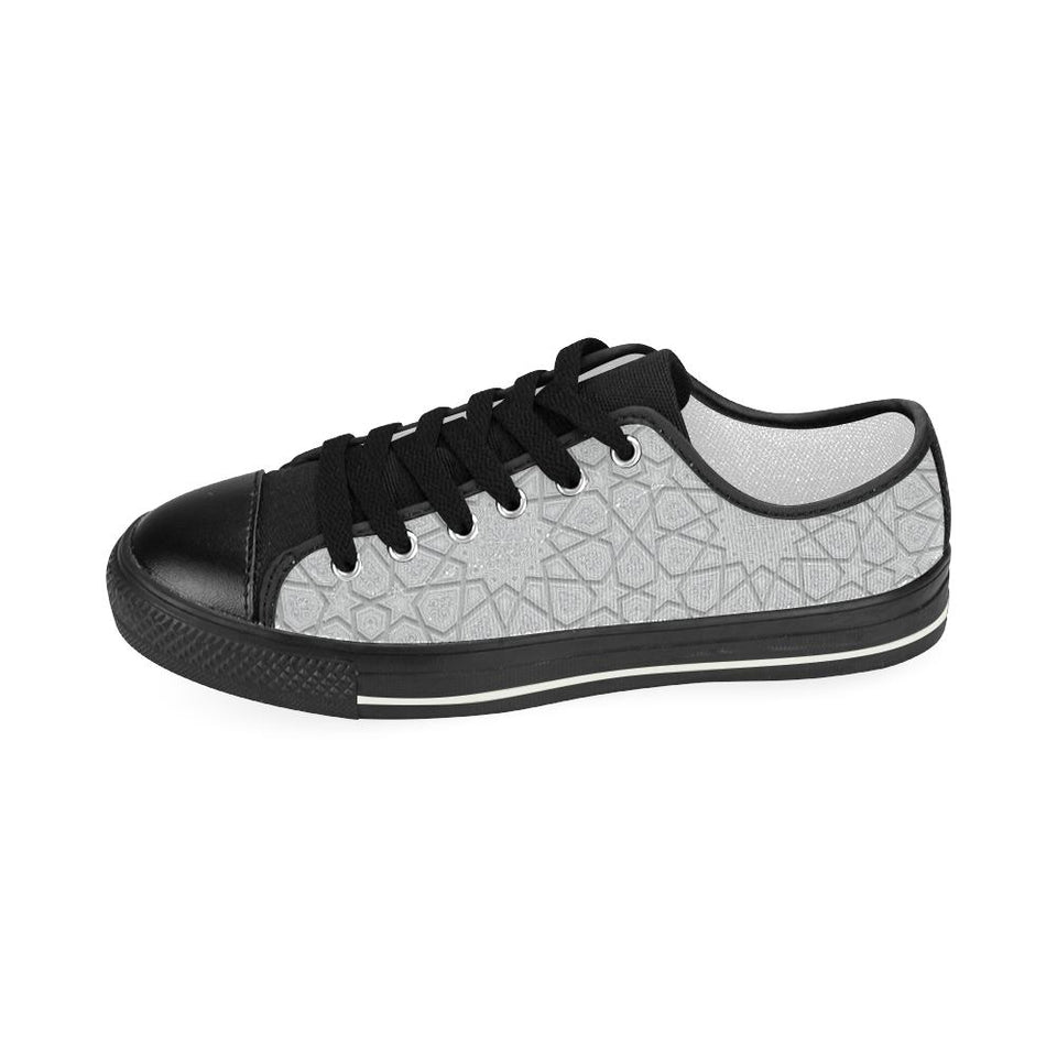 arabic star pattern Kids' Boys' Girls' Low Top Canvas Shoes Black