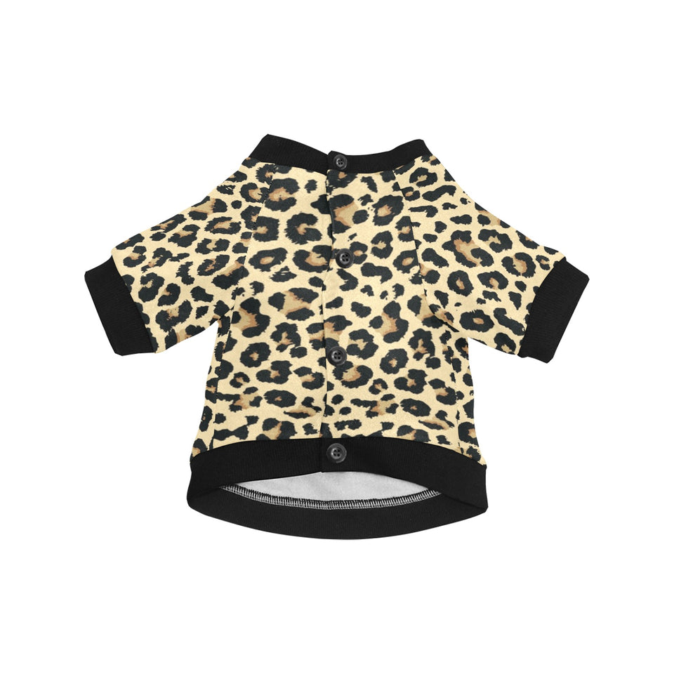 Leopard print design pattern All Over Print Pet Dog Round Neck Fuzzy Shirt