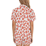 Canada Pattern Print Design 02 Women's V-Neck Short Pajama Set