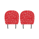 sushi pattern red background Car Headrest Cover