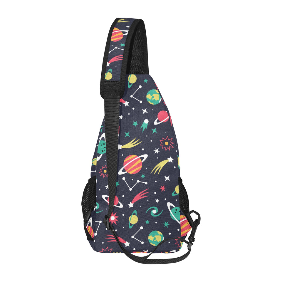 colorful space pattern planet star All Over Print Chest Bag