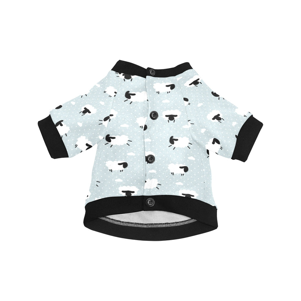 Sheep polka dot cloud pattern All Over Print Pet Dog Round Neck Fuzzy Shirt