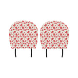 Rose Pattern Print Design 01 Car Headrest Cover