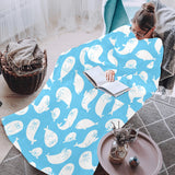 Cute white sea lion seals pattern Blanket Robe with Sleeves
