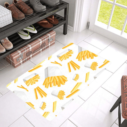French fries white paper box pattern Doormat