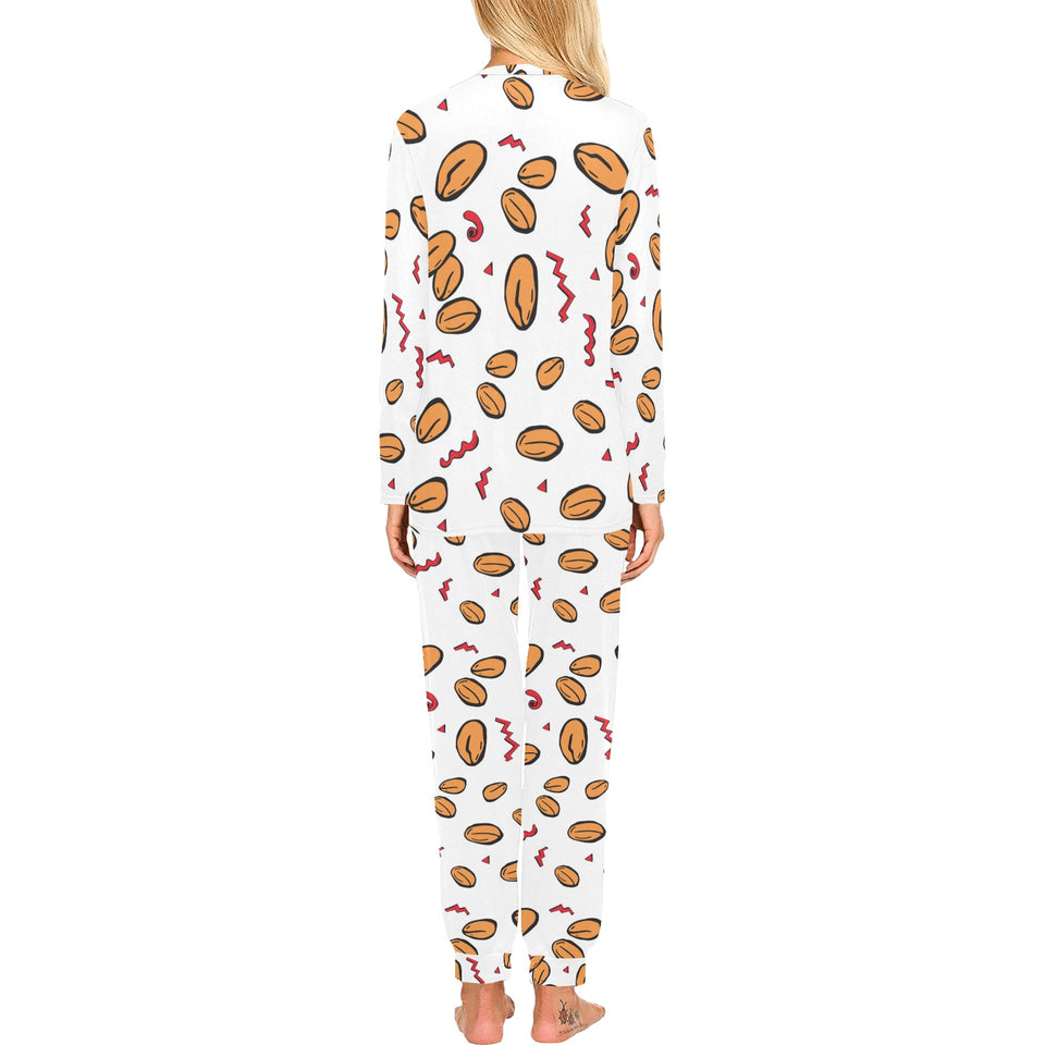 peanuts pattern background Women's All Over Print Pajama Set