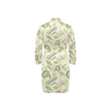 Hand drawn sea turtle fish pattern Men's Long Sleeve Belted Night Robe