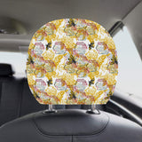Cool Bee honeycomb leaves pattern Car Headrest Cover