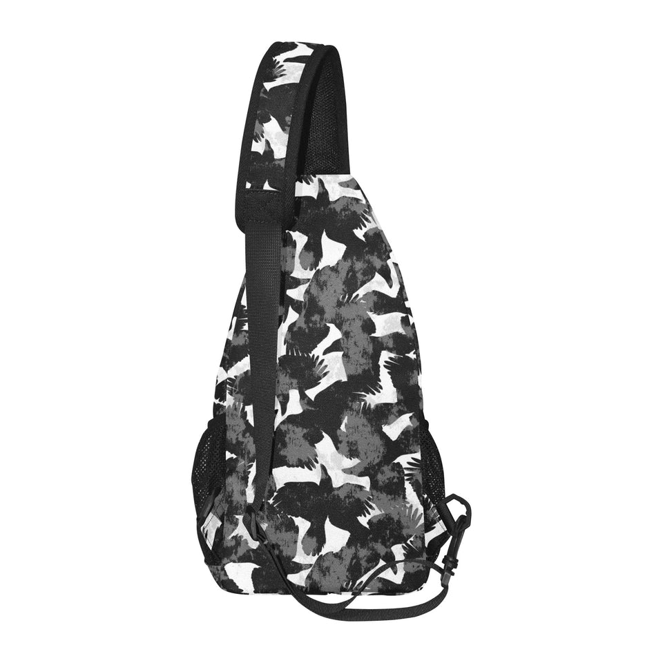 Crow illustration pattern All Over Print Chest Bag