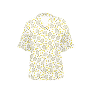 Tennis Pattern Print Design 02 Women's All Over Print Hawaiian Shirt