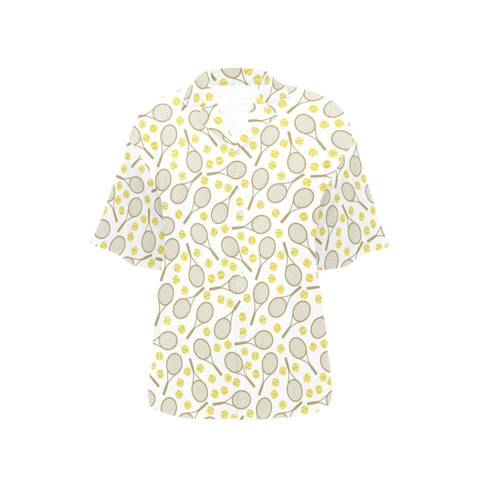 Tennis Pattern Print Design 02 Women's All Over Print Hawaiian Shirt