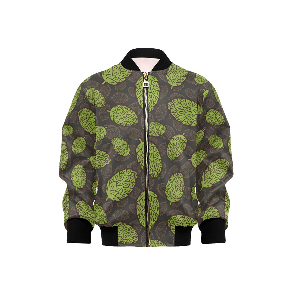 Hop pattern black background Kids' Boys' Girls' Bomber Jacket