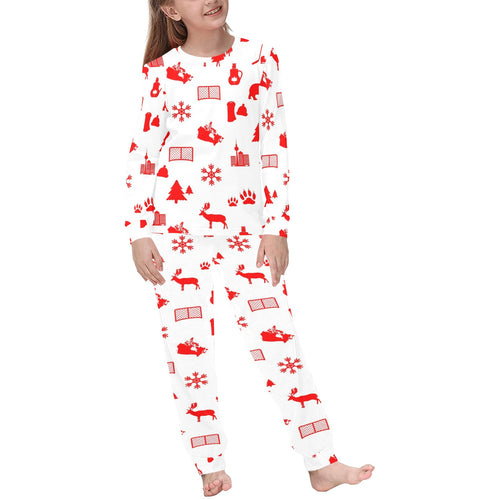 Canada Pattern Print Design 04 Kids' Boys' Girls' All Over Print Pajama Set