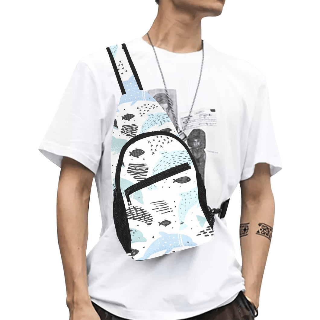 Cute dolphins Childish Style pattern All Over Print Chest Bag