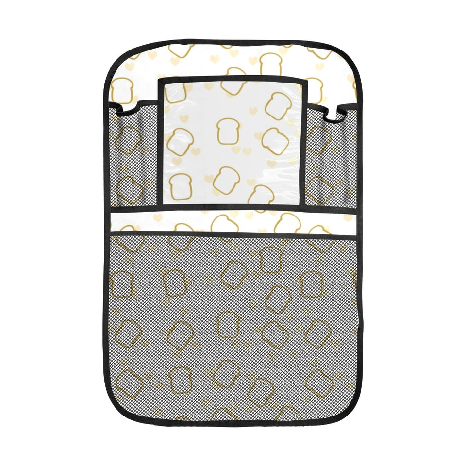 Bread Toast Pattern Print Design 01 Car Seat Back Organizer