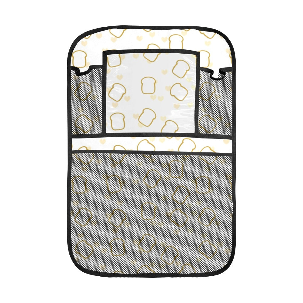 Bread Toast Pattern Print Design 01 Car Seat Back Organizer