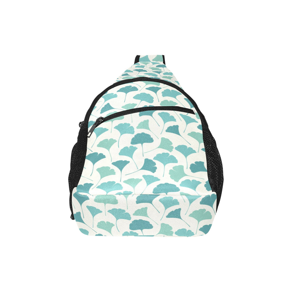 Green ginkgo leaves pattern All Over Print Chest Bag