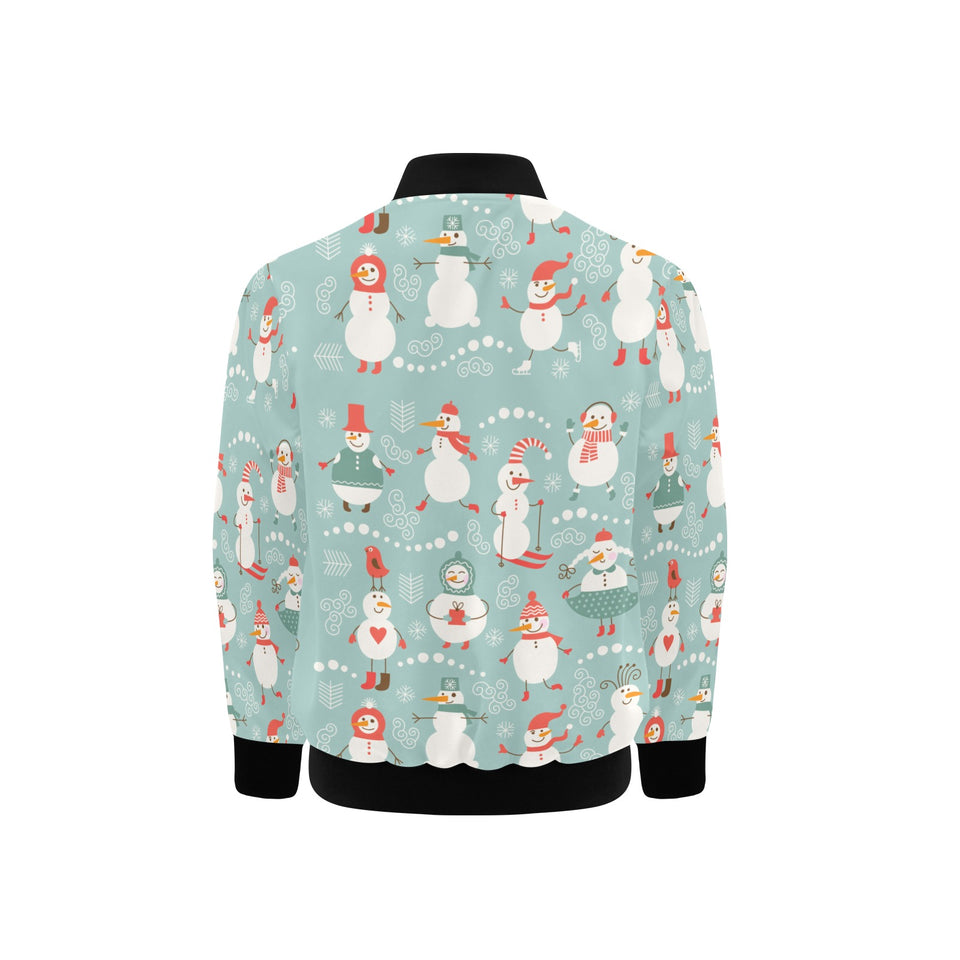 Cute snowman pattern Kids' Boys' Girls' Bomber Jacket