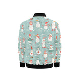 Cute snowman pattern Kids' Boys' Girls' Bomber Jacket