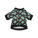Sea turtle blue stone pattern All Over Print Pet Dog Round Neck Fuzzy Shirt