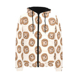 Lion Pattern Print Design 01 Men's Padded Hooded Jacket