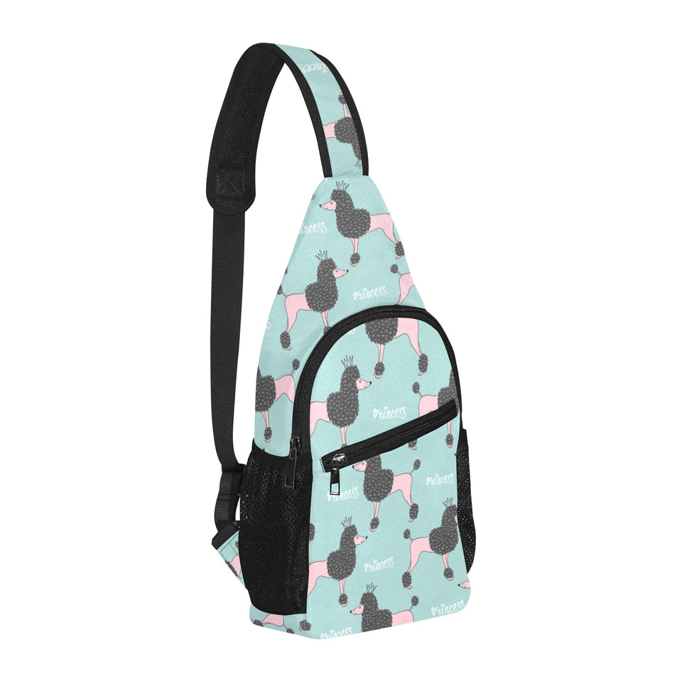 poodle dog green background All Over Print Chest Bag