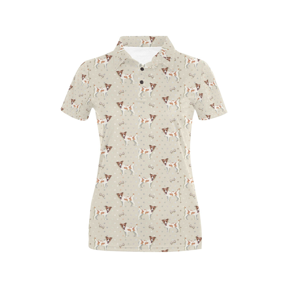 Jack Russel Pattern Print Design 02 Women's All Over Print Polo Shirt