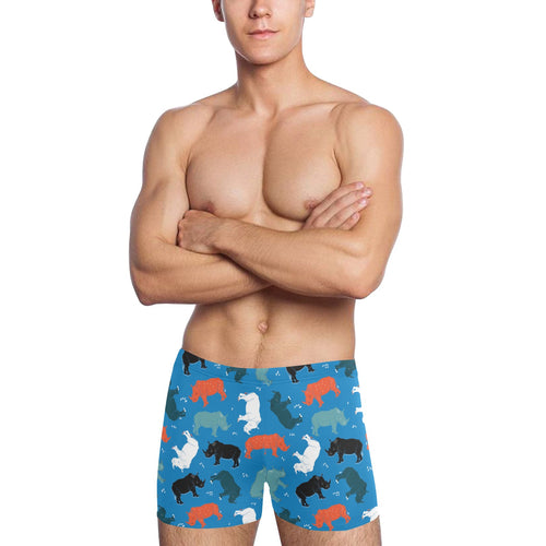 Colorful rhino pattern Men's Swimming Trunks