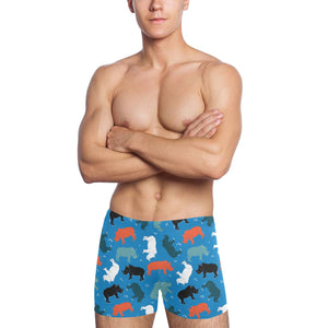 Colorful rhino pattern Men's Swimming Trunks