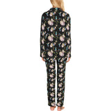 Hummingbird Pattern Print Design 03 Women's Long Pajama Set