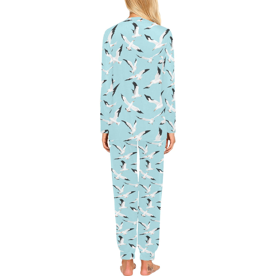 Seagull Pattern Print Design 01 Women's All Over Print Pajama Set