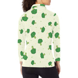 Broccoli pattern Women's Long Sleeve Polo Shirt