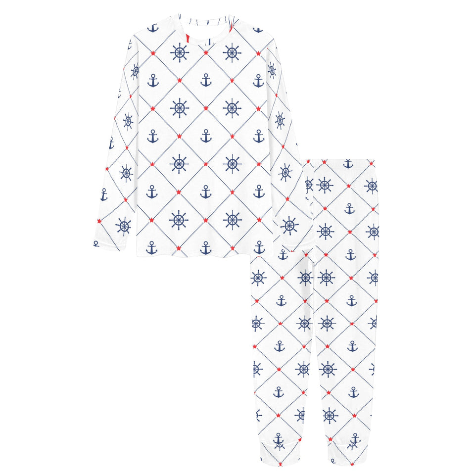 Anchor rudder nautical design pattern Women's All Over Print Pajama Set