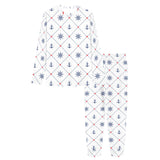 Anchor rudder nautical design pattern Women's All Over Print Pajama Set